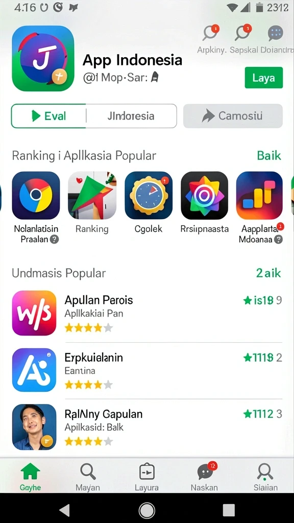 Tampilan menu utama yang menarik dan informatif.