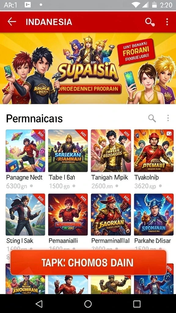 Berbagai permainan menarik untuk dicoba.