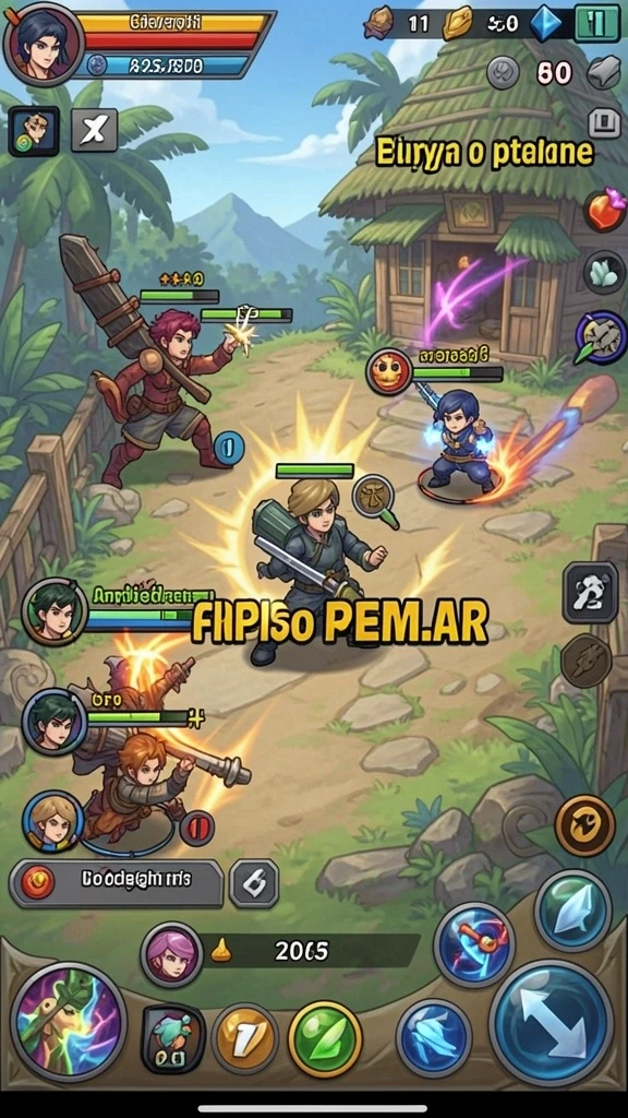 Screenshot pertama menampilkan aksi seru karakter utama.