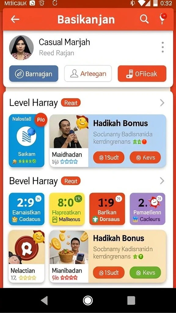 Antarmuka aplikasi NUSABET yang intuitif dan menarik.